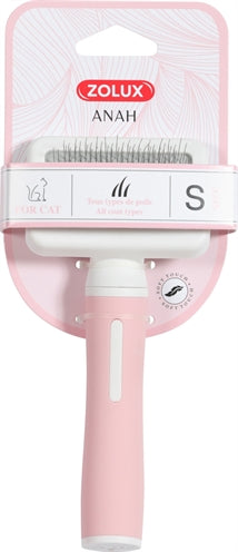 Zolux Anah Slickerborstel Roze / Wit - S 7.5x3.5x16.5 cm