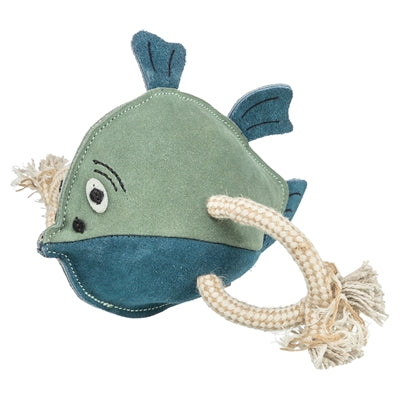 Trixie Vis Leer Met Touw - 28 cm