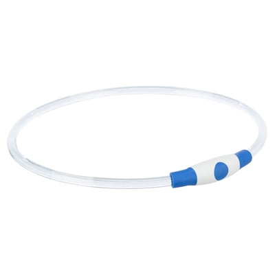 Trixie Lichtgevende Halsband Usb Flash Light Oplaadbaar Tpu Blauw - 40x0.8 cm