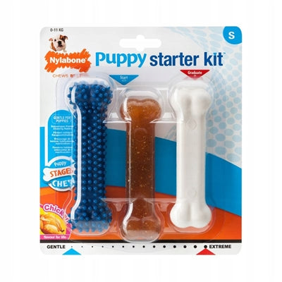Nylabone Puppy Chew Puppy Starter Kit Chicken - tot 11 kg