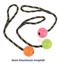 Happy Pet Tough Toys Bal Studded Aan Touw Rubber - 31.5X5.5X5.5 cm
