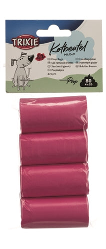 Trixie Hondenpoepzakjes Rozengeur Roze - 4x20 St