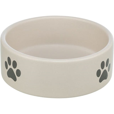 Trixie Voerbak / Drinkbak Hond Pootmotief Keramiek Lichtgrijs / Grijs - 300 ml 12 cm