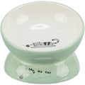 Trixie Voerbak / Drinkbak Kat Verhoogd Keramiek Salie / Wit - 150 ml 13 cm
