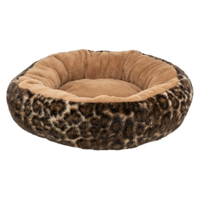 Trixie Hondenmand Leo Soft Rond Pluche Bruin / Panterprint - 50 cm