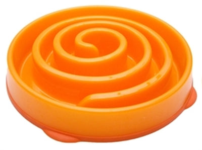 Slo-Bowl Feeder Mini Coral Spiraal Oranje - 22x22x5 cm