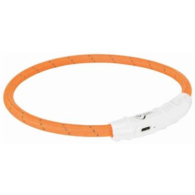 Trixie Lichtgevende Halsband Hond Flash Usb Tpu / Nylon Oranje - 65x0.7 cm