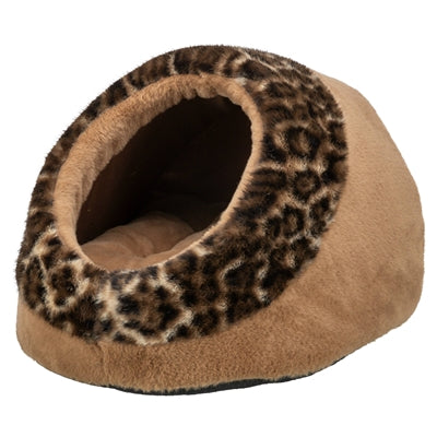 Trixie Kattenmand Iglo Leo  Soft Pluche Bruin / Panterprint - 35x41x26 cm