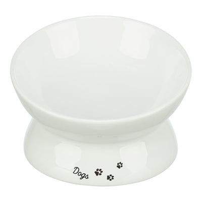 Trixie Voerbak / Drinkbak Dogs Keramiek Verhoogd Wit - 17x17x13.5 cm