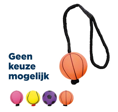 Trixie Sportbal Aan Touw Schuimrubber Drijvend Assorti - 6x6x30 cm