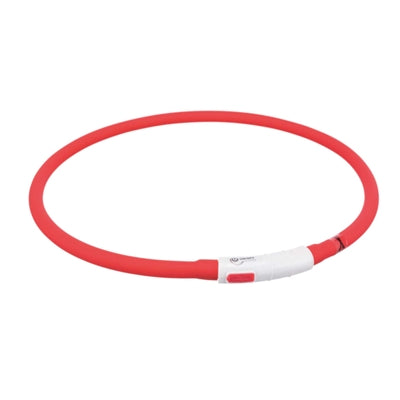 Trixie Lichtgevende Halsband Hond Usb Siliconen Oplaadbaar Rood - 70x1 cm