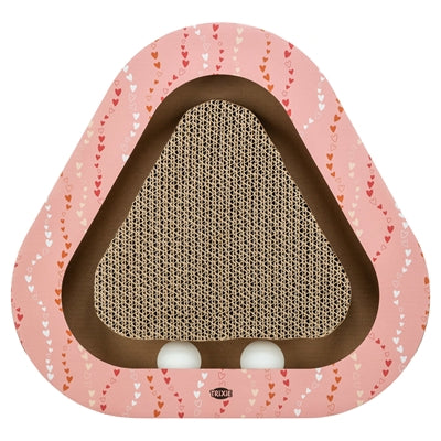 Trixie Krabplank Hartjes Met Ballen Driehoekig Karton Zalm - 36x36x5 cm