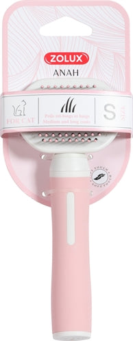 Zolux Anah Slickerborstel Soft Roze / Wit - s 6.5x3.5x16 cm
