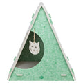 Trixie Kattenmand Speelbox Lucy Driehoekig Vilt Zand / Groen - 46x38x50 cm