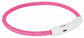 Trixie Lichtgevende Halsband Hond Flash Usb Tpu / Nylon Roze - 45x0.7 cm