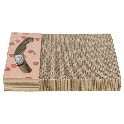 Trixie Krabplank Hartjes Met Ballen Rechthoekig Karton Abrikoos - 38x30x5 cm