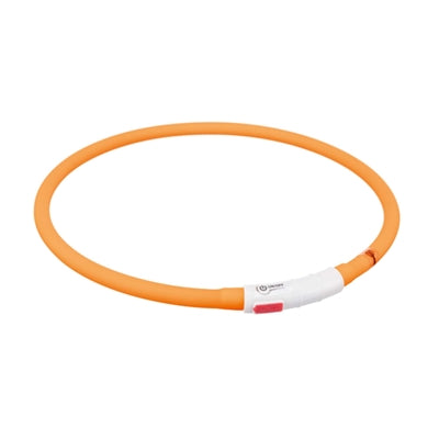 Trixie Lichtgevende Halsband Hond Usb Siliconen Oplaadbaar Oranje - 70x1 cm