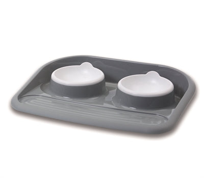 Savic Butler Voerbak En Drinkbak Met Plateau En Antislip Voetjes - 2x300 ml
