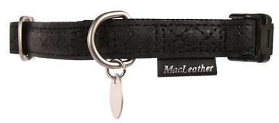 Macleather Halsband Zwart - 20-40x1.5 cm