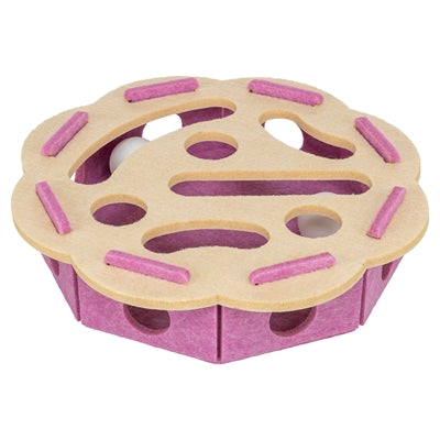 Trixie Hole'N'Roll Bloem Vilt Roze / Beige - 30x30x7.5 cm