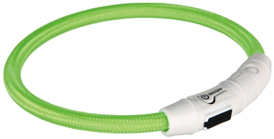 Trixie Lichtgevende Halsband Hond Flash Usb Tpu / Nylon Groen - 65x0.7 cm