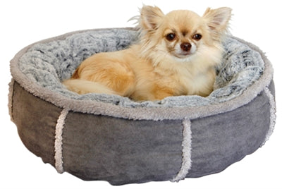 Hondenmand Pluche Donut Grijs - 51x51x13 cm