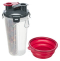 Trixie Waterfles / Voerfles Inclusief Reisbak Kunststof / Silicone - 2x350 ml 11x11x23 cm