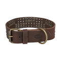 Trixie Halsband Hond Rivet Rustic Vetleer Donkerbruin - s-m 34-40x3 cm
