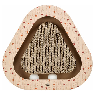 Trixie Krabplank Hartjes Met Ballen Driehoekig Karton Abrikoos - 36x36x5 cm