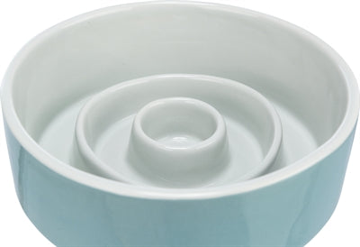 Trixie Voerbak Slowfeeding Keramiek Grijs / Blauw - 17x17 cm 900 ml