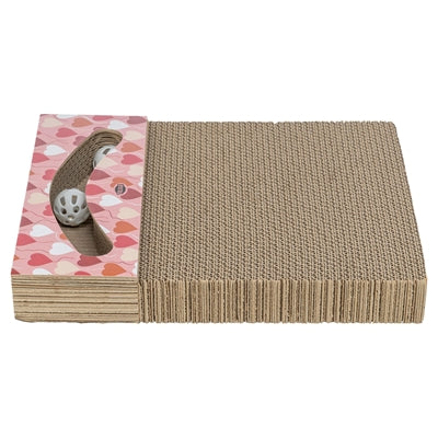 Trixie Krabplank Hartjes Met Ballen Rechthoekig Karton Zalm - 38x30x5 cm